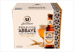U  saveurs - bières blondes d'abbaye des flandres 6,5° - pack de 12 bouteilles