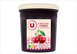 U Confiture de cerise 50% de fruits pot de 370g