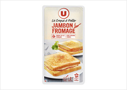 U Croque à poêler au jambon et fromages, x2 - 200g