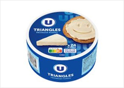 U fromage pasteurisé triangles fondants 5% MG - boîte x24 (soit 400 g)