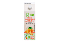 U bio - nectar orange pêche abricot  - brique d'1L