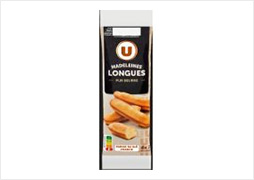 U  saveurs - madeleines longues - sachet de 250g
