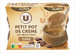 U petit pot de crème aux oeufs frais - café