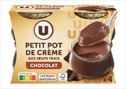 U petit pot de crème aux oeufs frais - chocolat