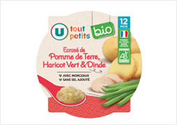 U tout petits repas écrasé de pomme de terre dès 12 mois - pack de 2 bols (soit 400g)