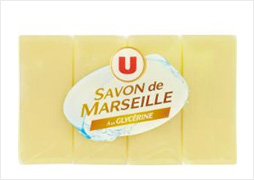 U savon de marseille à la glycérine - pack de 4 soit 800g